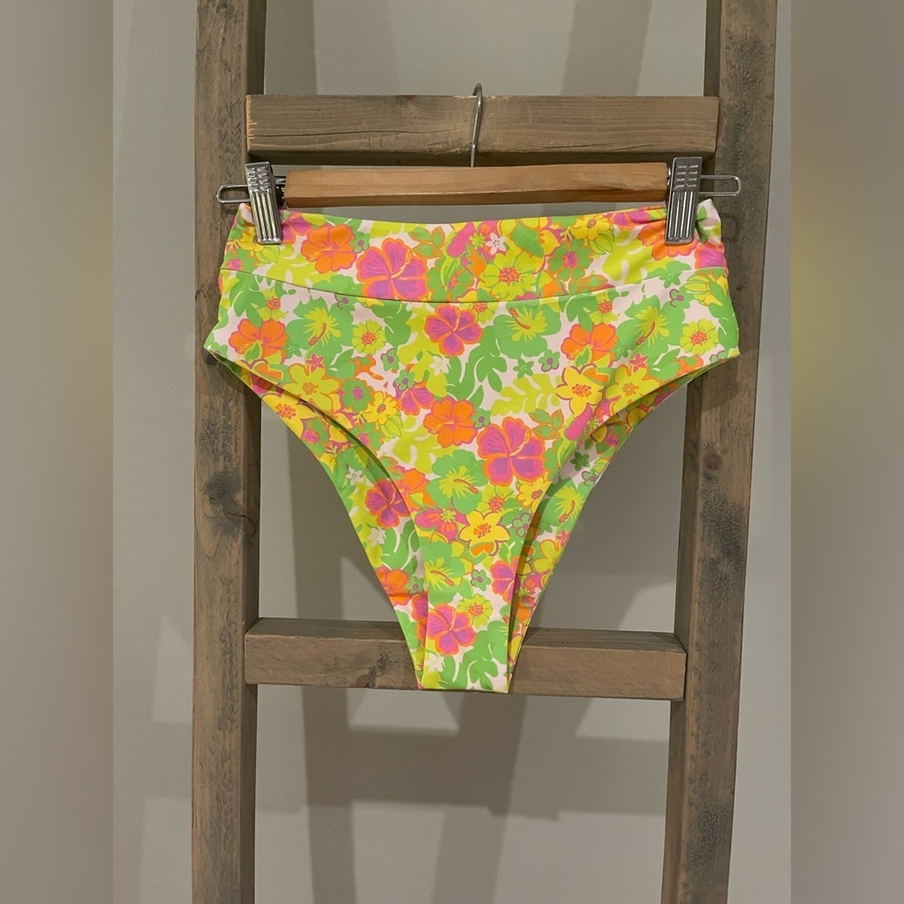 Kulani kinis floral HIGH HIP CHEEKY BIKINI BOTTOM